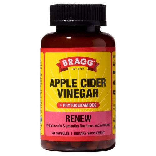 Bragg Apple Cider Vinegar + Phytoceramides Renew Dietary Supplement, 90 count