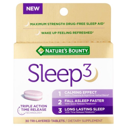 Nature's Bounty Sleep3 Tri-Layered Tablets, 30 count