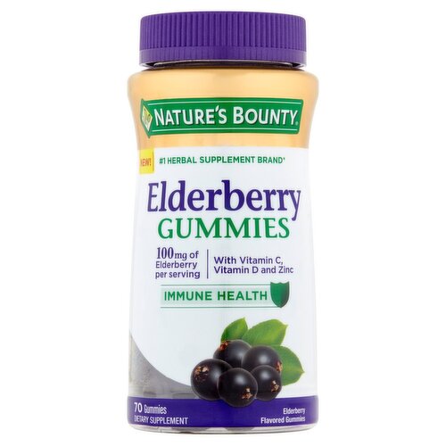 Nature's Bounty Elderberry Flavored Gummies, 100 mg, 70 count