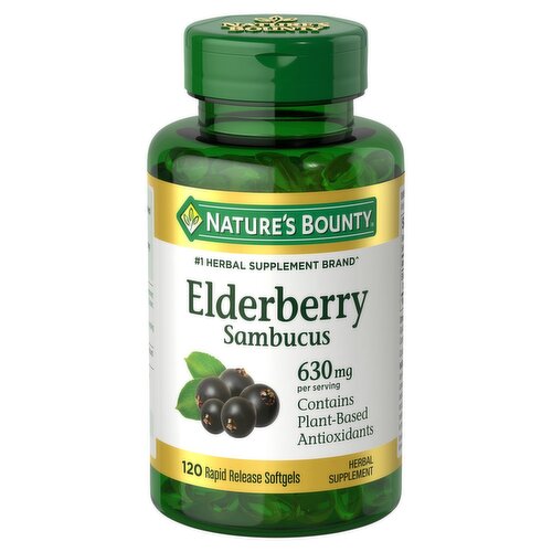 Nature's Bounty Elderberry Softgels 630 mg, 120 ct