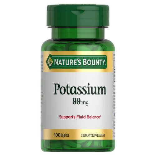 Nature's Bounty Potassium Dietary Supplement, 99 mg, 100 count