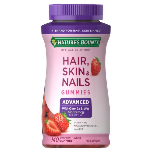 Nature's Bounty Optimal Solutions Strawberry Flavored Gummies Dietary Supplement, 140 count