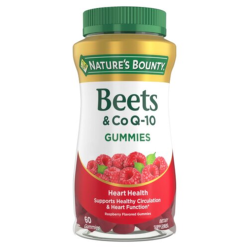 Nature's Bounty Beets & Co Q-10 Raspberry Flavored Gummies Dietary Supplement, 60 count