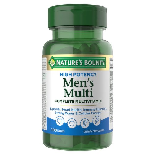Nature's Bounty High Potency Men's Multi Complete Multivitamin Dietary Supplement, 100 count