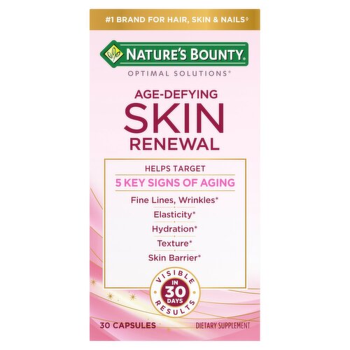 Nature's Bounty Optimal Solutions Age-Defying Skin Renewal Dietary Supplement, 30 Count