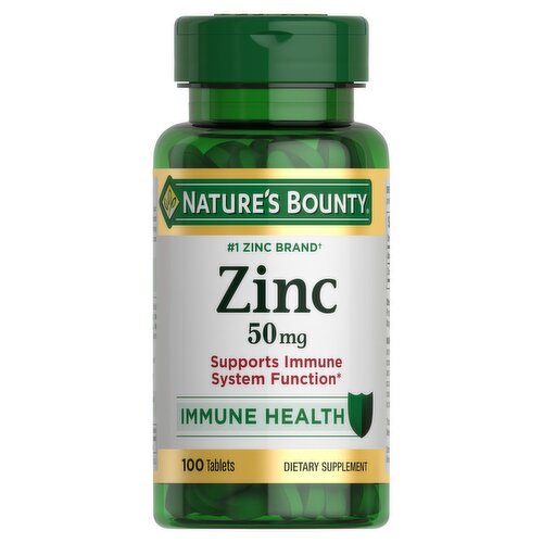 Nature's Bounty Zinc Dietary Supplement, 50 mg, 100 count