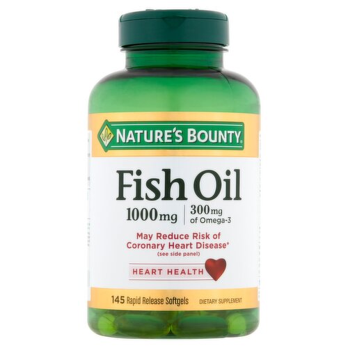 Nature's Bounty Fish Oil Dietary Supplement, 1000 mg, 145 count