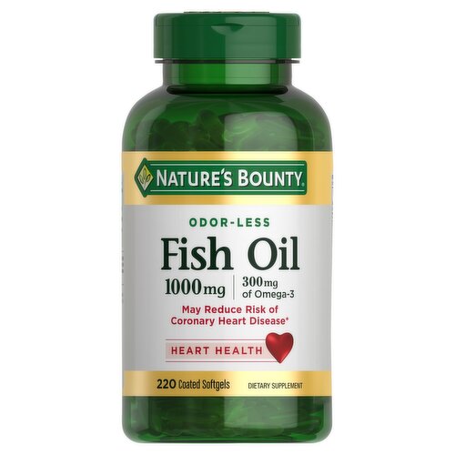 Nature's Bounty Odor-Less Fish Oil Dietary Supplement, 1000 mg, 220 count