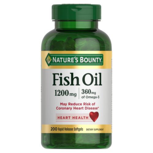 Nature's Bounty Fish Oil 1200 mg Dietary Supplement, 200 count