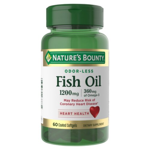 Nature's Bounty Odor-Less Fish Oil Dietary Supplement, 60 Count