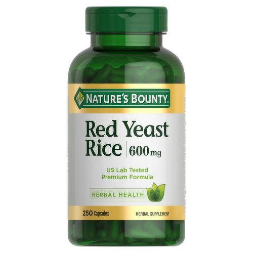 Nature's Bounty Red Yeast Rice Capsules, 600 mg, 250 count