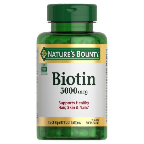 Nature's Bounty Biotin Vitamin Supplement, 5000 mcg, 120 count