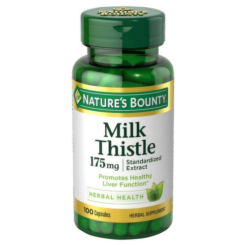 Nature's Bounty Milk Thistle Herbal Supplement, 175 mg, 100 count