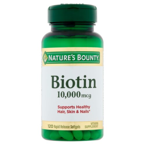 Nature's Bounty Biotin Rapid Release Softgels, 10,000 mcg, 120 count