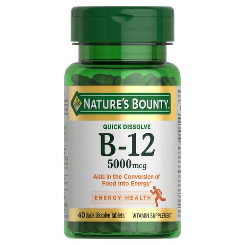 Nature's Bounty B-12 Quick Dissolve Tablets, 5000 mcg, 40 count