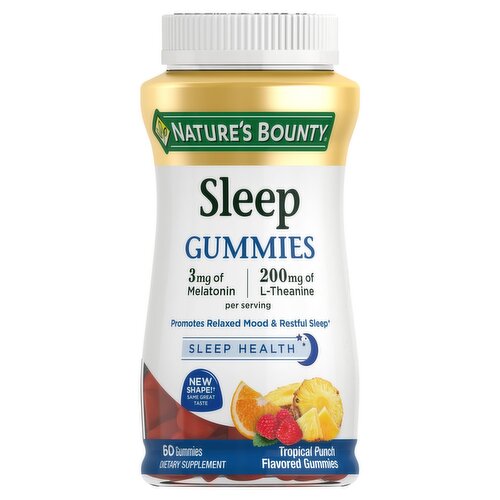 Nature's Bounty Tropical Punch Flavored Sleep Gummies Dietary Supplement, 60 count