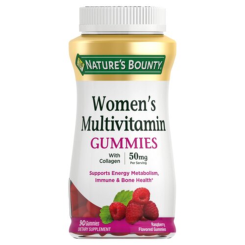 Nature's Bounty Raspberry Flavored Women's Multivitamin Gummies Dietary Supplement, 50 mg, 90 count