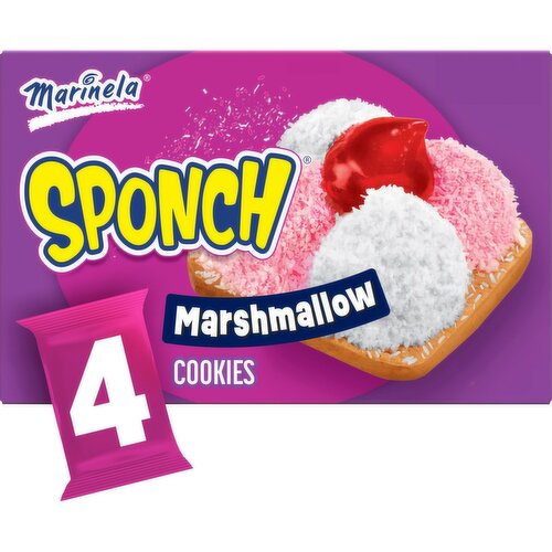 Marinela Sponch Marshmallow Cookies, 3.17 oz, 4 count