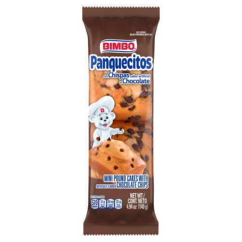 Bimbo Mini Pound Cakes with Chocolate Chips, 4.94 oz