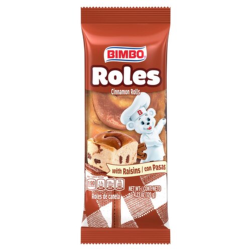 Bimbo Cinnamon Rolls with Raisins, 4.23 oz