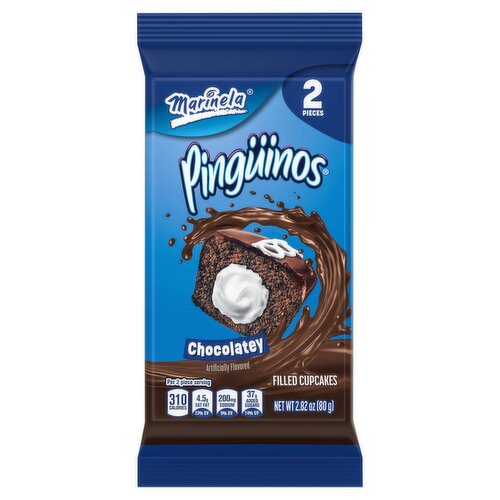Marinela Pingüinos Chocolatey Filled Cupcakes, 2 count, 2.82 oz