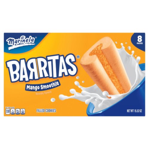 Marinela Barritas Mango Smoothie Filled Cookies, 8 count, 15.52 oz