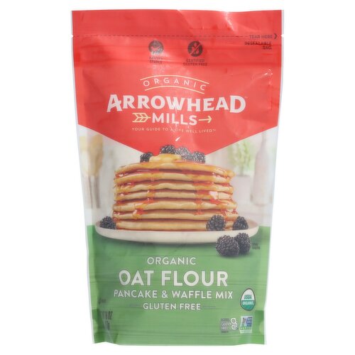 Arrowhead Mills Organic Oat Flour Pancake & Waffle Mix, 16 oz