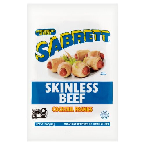 Sabrett Skinless Beef Cocktail Franks, 12 oz