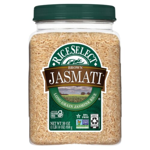 RiceSelect Brown Jasmati Long Grain Jasmine Rice, 30 oz