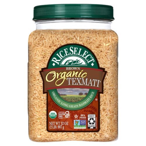 RiceSelect Brown Organic Texmati Long Grain Basmati Rice, 32 oz