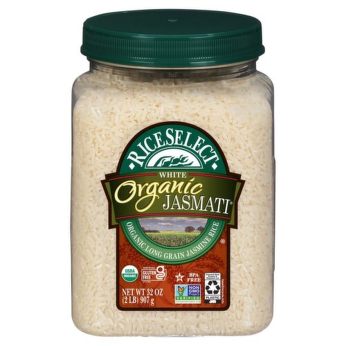 RiceSelect White Organic Jasmati Long Grain Jasmine Rice, 32 oz