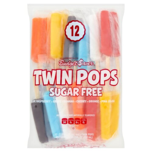 Budget Saver Sugar Free Twin Pops, 2.35 fl oz, 12 count