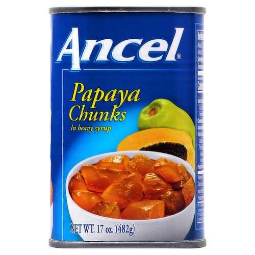 Ancel Papaya Chunks in Heavy Syrup, 17 oz