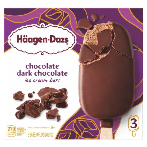 Häagen-Dazs Chocolate Dark Chocolate Ice Cream Bars, 3 fl oz, 3 count