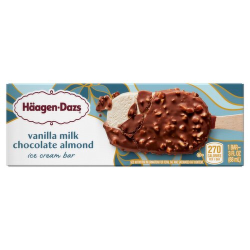 Häagen-Dazs Vanilla Milk Chocolate Almond Ice Cream Bar, 3 fl oz