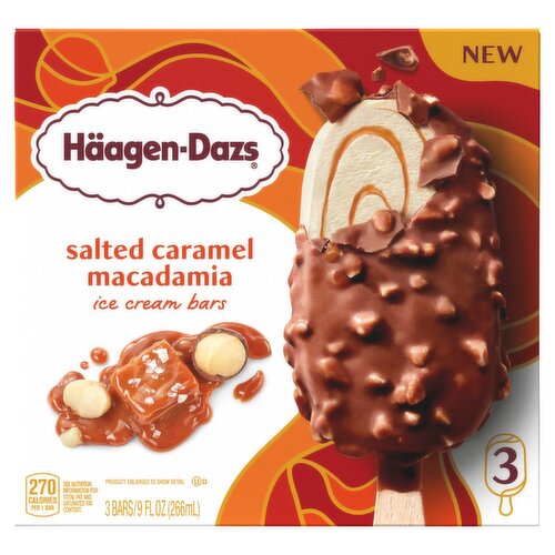 Häagen-Dazs Salted Caramel Macadamia Ice Cream Bars, 3 count, 9 fl oz