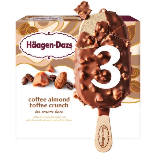 Häagen-Dazs Coffee Almond Toffee Crunch Ice Cream Bars, 3 count, 9 fl oz