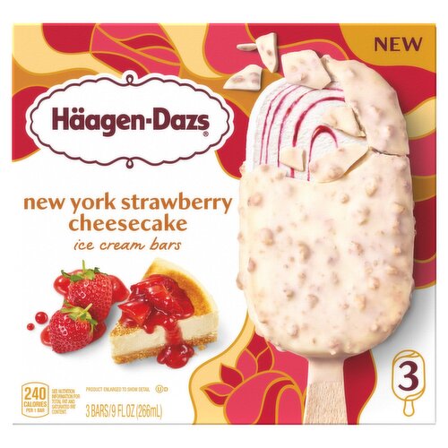 Häagen-Dazs New York Strawberry Cheesecake Ice Cream Bars, 3 count, 9 fl oz