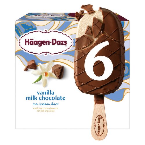 Häagen-Dazs Vanilla Milk Chocolate Ice Cream Bars Value Pack, 3 fl oz, 6 count