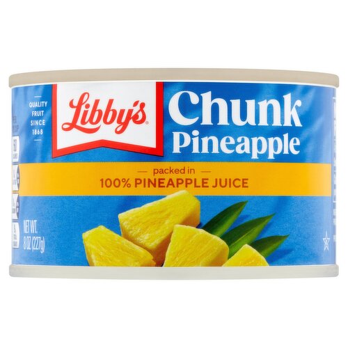 Libby's Chunk Pineapple Packed in 100% Pineapple Juice, 8 oz