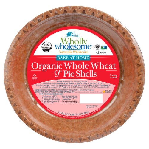 Wholly Wholesome 9" Pie Shells, 2 count, 14 oz