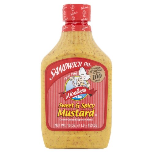 Woeber's Sandwich Pal Sweet & Spicy Mustard, 16 oz