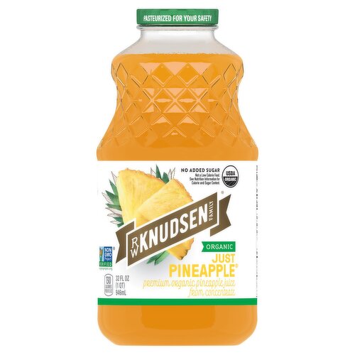 R.W. Knudsen Family Premium Organic Just Pineapple Juice, 32 fl oz