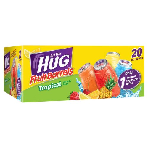 Little Hug Fruit Barrels Tropical Flavored Drink Variety Pack, 8 fl oz, 20 count