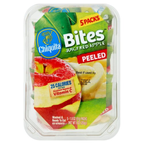 Chiquita Bites Peeled Juicy Red Apple, 1.8 oz, 5 count