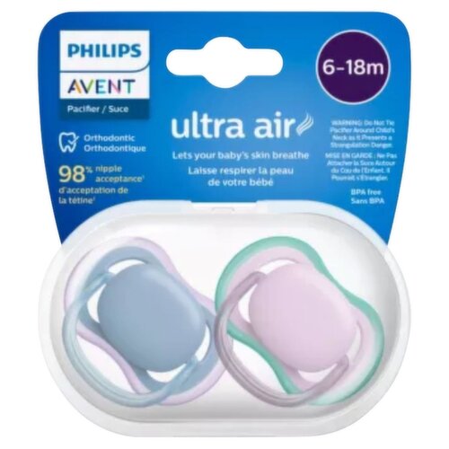 Philips Avent Ultra Air Orthodontic Pacifiers, 6-18 m, 2 count