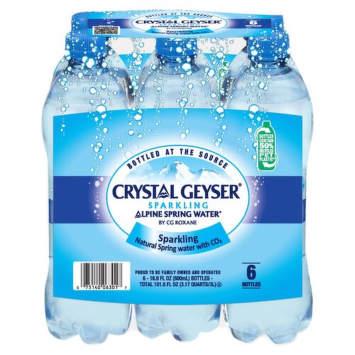 CG Roxane Crystal Geyser Sparkling Alpine Spring Water, 16.9 fl oz, 6 count