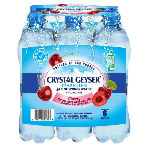 CG Roxane Crystal Geyser Cherry Sparkling Alpine Spring Water, 16.9 fl oz, 6 count