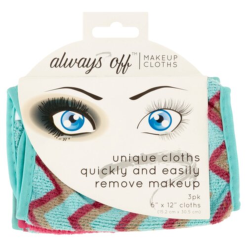 Always Off Makeup Cloths, 3 count