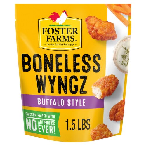 Foster Farms Buffalo Style Boneless Chicken Wyngz, Frozen - 24 oz